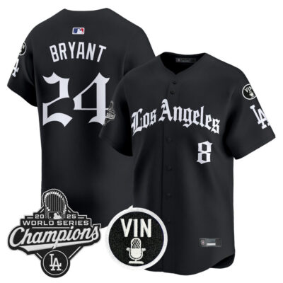 LA Dodgers 2025 World Series Champions Vapor Premier Limited Jersey - LA Gothic Edition - Black / Kobe Bryant