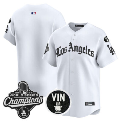 LA Dodgers 2025 World Series Champions Vapor Premier Limited Jersey - LA Gothic Edition - White / Team