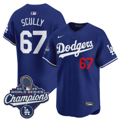 LA Dodgers 2025 World Series Champions Vapor Premier Limited Jersey - Royal / Vin Scully