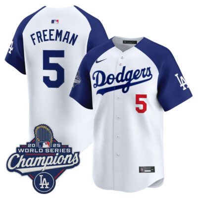 LA Dodgers 2025 World Series Champions Vapor Premier Limited Jersey - White Alternate / Freddie Freeman