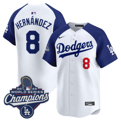 LA Dodgers 2025 World Series Champions Vapor Premier Limited Jersey - White Alternate / Kike Hernandez