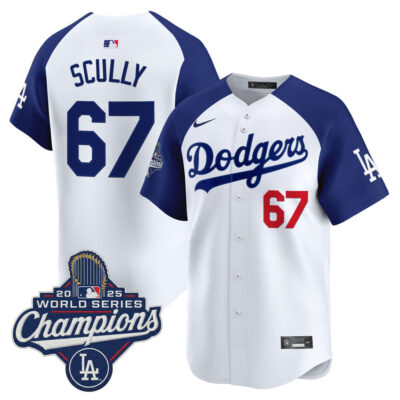 LA Dodgers 2025 World Series Champions Vapor Premier Limited Jersey - White Alternate / Vin Scully