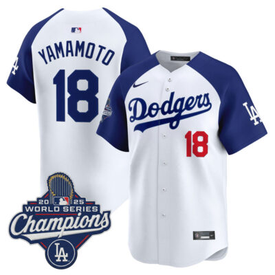 LA Dodgers 2025 World Series Champions Vapor Premier Limited Jersey - White Alternate / Yamamoto
