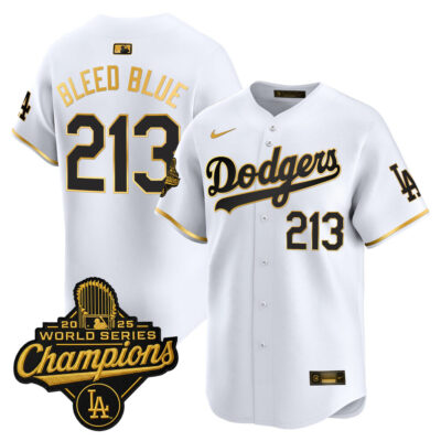 LA Dodgers 2025 World Series Champions Vapor Premier Limited Jersey - White Gold / Bleed Blue 213