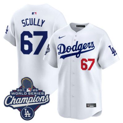 LA Dodgers 2025 World Series Champions Vapor Premier Limited Jersey - White / Vin Scully