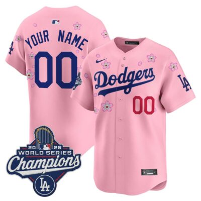 LA Dodgers 2025 World Series Champions x Tokyo Series Vapor Premier Limited Custom Jersey - Cherry Blossom