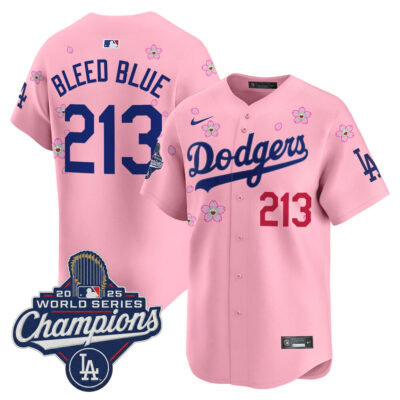 LA Dodgers 2025 World Series Champions x Tokyo Series Vapor Premier Limited Jersey - Cherry Blossom / Bleed Blue 213