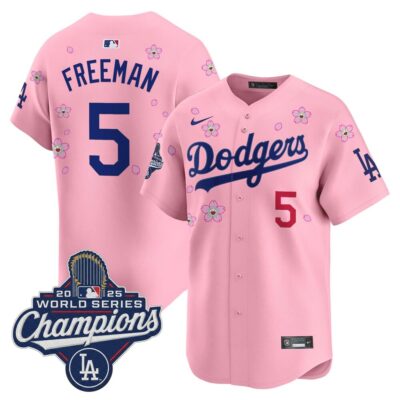 LA Dodgers 2025 World Series Champions x Tokyo Series Vapor Premier Limited Jersey - Cherry Blossom / Freddie Freeman
