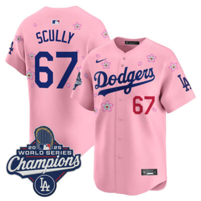 LA Dodgers 2025 World Series Champions x Tokyo Series Vapor Premier Limited Jersey - Cherry Blossom / Vin Scully