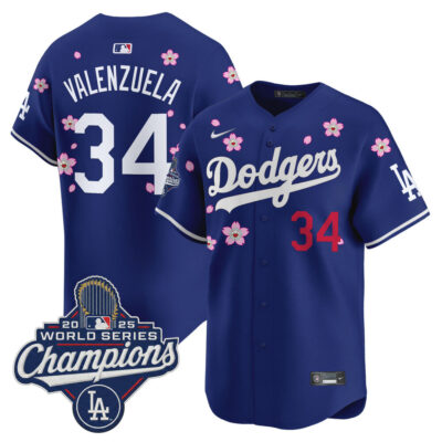 LA Dodgers 2025 World Series Champions x Tokyo Series Vapor Premier Limited Jersey - Royal / Fernando Valenzuela