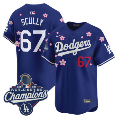 LA Dodgers 2025 World Series Champions x Tokyo Series Vapor Premier Limited Jersey - Royal / Vin Scully