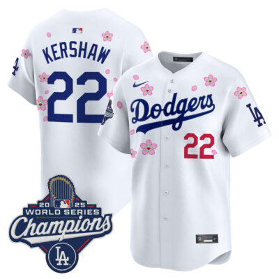 LA Dodgers 2025 World Series Champions x Tokyo Series Vapor Premier Limited Jersey - White / Clayton Kershaw