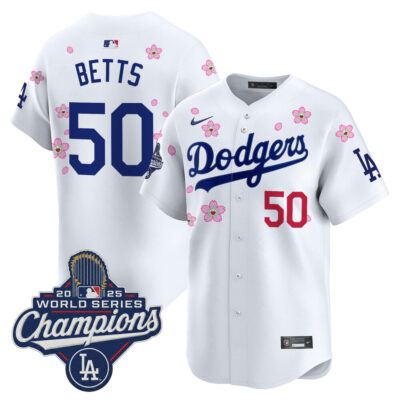 LA Dodgers 2025 World Series Champions x Tokyo Series Vapor Premier Limited Jersey - White / Mookie Betts
