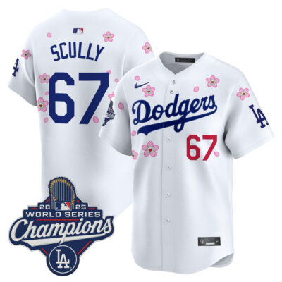LA Dodgers 2025 World Series Champions x Tokyo Series Vapor Premier Limited Jersey - White / Vin Scully