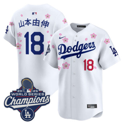 LA Dodgers 2025 World Series Champions x Tokyo Series Vapor Premier Limited Jersey - White / Yamamoto (Kanji)