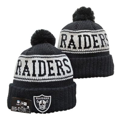 Las Vegas Raiders Cuffed Knit Hat with Pom