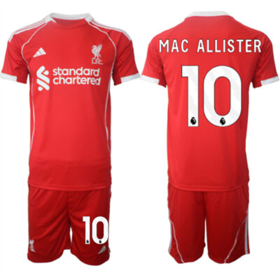 Liverpool #10 Alexis Mac Allister 2025 Red Home Soccer Jersey Suit