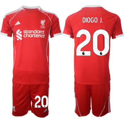 Liverpool #20 Diogo 2025 Red Home Soccer Jersey Suit