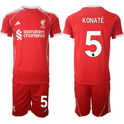 Liverpool #5 Ibrahima Konate 2025 Red Home Soccer Jersey Suit