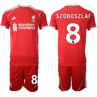 Liverpool #8 Dominik Szoboszlai 2025 Red Home Soccer Jersey Suit