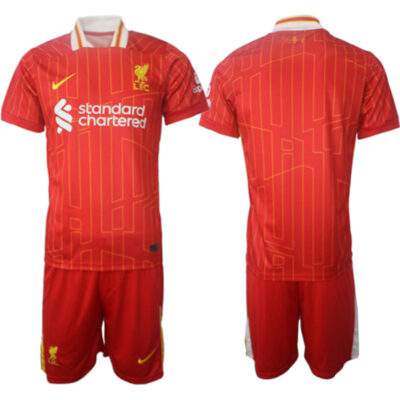 Liverpool Custom 2024-25 Red Home Soccer Jersey Suit