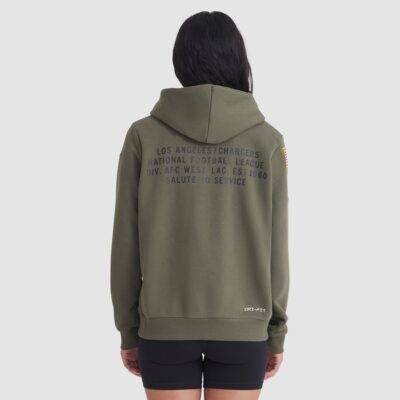 Alternative view of Los Angeles Chargers Women's 2025 Salute to Service Sideline Standard Issue Dri-FIT Hoodie - Olive