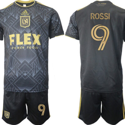 Los Angeles Football Club #9 Rossi Black Soccer Jersey Suit
