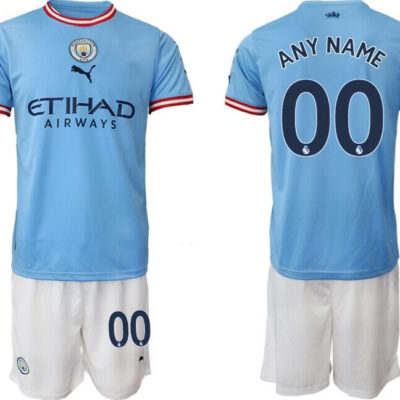 Manchester City Custom Sky Blue 2022/23 Home Jersey Suit