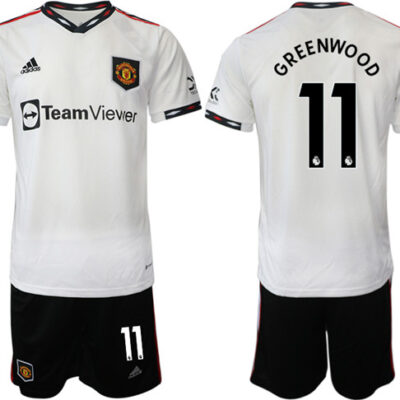 Manchester United #11 Greenwoond White Away Soccer Jersey Suit