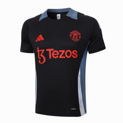 Alternative view of Manchester United 2024 2025 Black Soccer Jersey Shorts Set