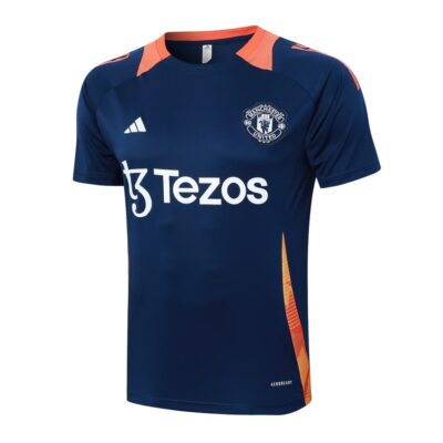 Alternative view of Manchester United 2024 2025 Blue Soccer Jersey Shorts Set