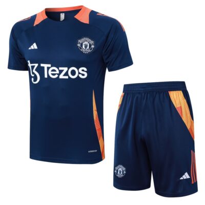 Manchester United 2024 2025 Blue Soccer Jersey Shorts Set