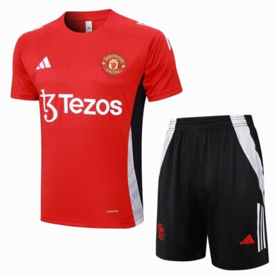 Manchester United 2024 2025 Light Red Shirt Shorts Kit