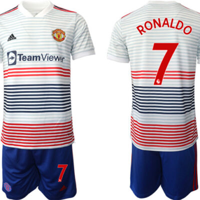 Manchester United #7 Ranoldo 22/23 White Away Soccer Jersey Suit