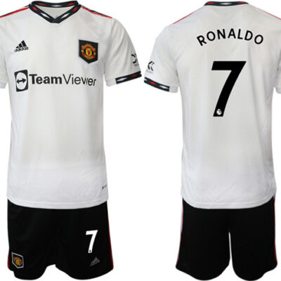 Manchester United #7 Ranoldo White Away Soccer Jersey Suit