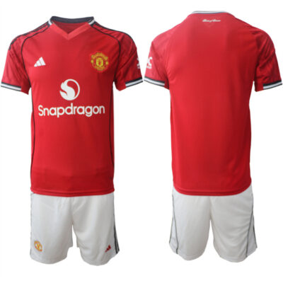 Manchester United Blank 2025/26 Red Home Soccer Jersey Suit