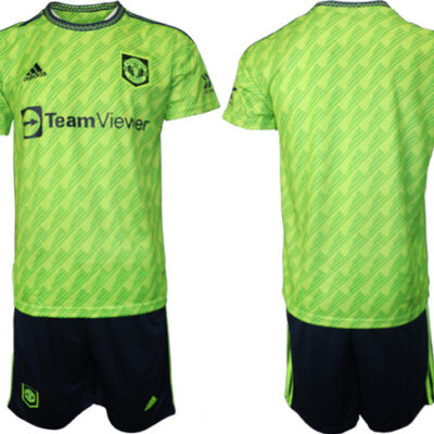 Manchester United Blank 22/23 Green Away Soccer Jersey Suit