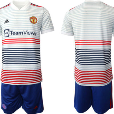 Manchester United Blank 22/23 White Away Soccer Jersey Suit