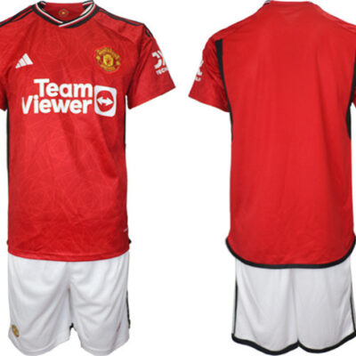 Manchester United Custom 2023/24 Red Home Soccer Jersey Suit
