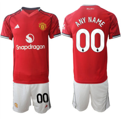 Manchester United Custom 2025/26 Red Home Soccer Jersey Suit