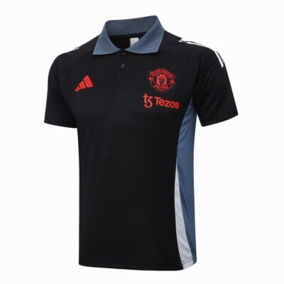 Alternative view of Manchester United Polo + Pants Training Tracksuit 2024 2025 Black