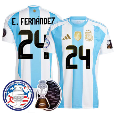 Men's Argentina 2024 Player Limited Jersey - Enzo Fernandez - 24 / Home