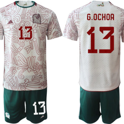 Mexico #13 G.ochoa White Home Soccer Jersey Suit 001