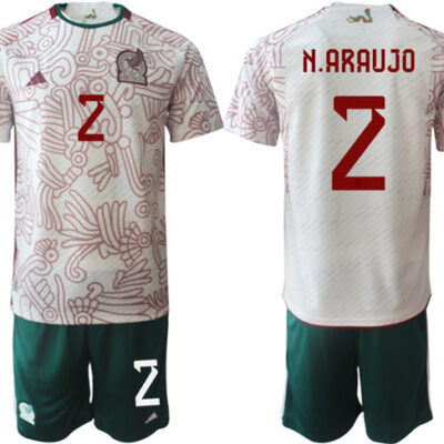 Mexico #2 N.Araujo White Away Soccer Jersey Suit