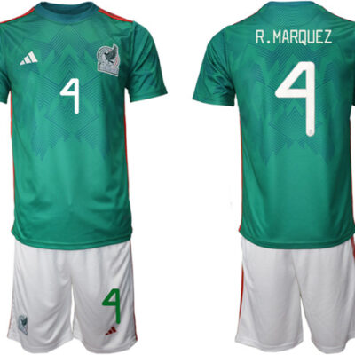 Mexico #4 Marquez Green Home Soccer Jersey Suit