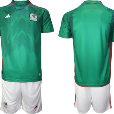 Mexico Blank Green Home Soccer Jersey Suit 001