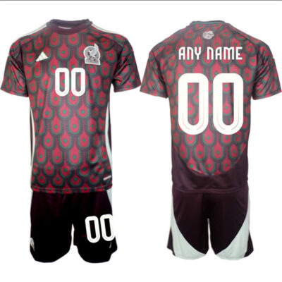 Mexico Custom 2024-25 Burgundy Home Soccer Jersey Suit
