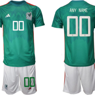 Mexico Custom Green Home Soccer Jersey Suit