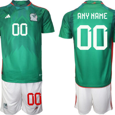 Mexico Custom Green Home Soccer Jersey Suit