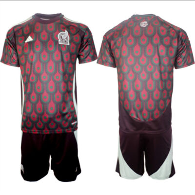 Mexico Team Blank 2024-25 Burgundy Home Soccer Jersey Suit
